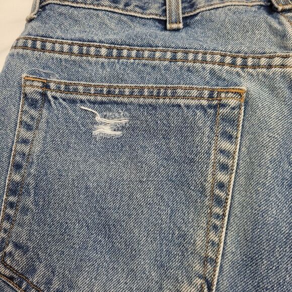 VINTAGE 90s jean shorts Ralph Lauren cutoff distressed denim XL - Picture 9 of 17